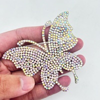 QIAO auto-adhésif Hotfix papillon en forme d'arc strass Patch verre Applique cristal autocollants pour bricolage décorations de vêtement