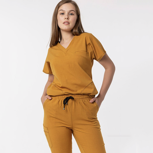 Comodo Set di Scrub uniforme da infermiera morbida elasticizzata medico dentista fisioterapista Set di Scrub dietitiano uniforme medica sottile - Product Image 4