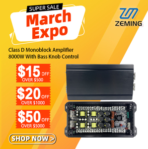 Amplificatore Monoblocco Classe D da 8000W a <span class=keywords><strong>1</strong></span> Canale per Sistemi Audio Auto da Competizione 90dB con Crossover ZM-HS-8000.1D - Product Image 1