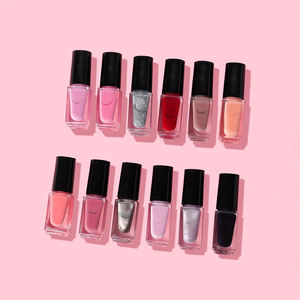 Juego de esmalte de uñas seco al aire para niños Etiqueta privada Diamante Bajo costo Normal Modelones Gel brillante 12PCs Juego de esmalte de uñas - Product Image 2