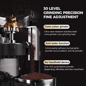 グラインダーエスプレッソポータブルコーヒーメーカーマシンを備えた新着商用自動販売自動コーヒーメーカー