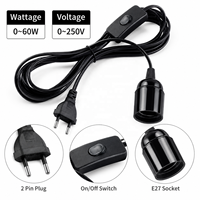 Câble d'alimentation EU 3,5m 6m avec interrupteur et douille E27 pour ampoules LED suspendues, luminaires et suspensions