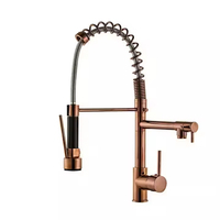 Robinet de cuisine noir haute pression avec douchette extractible, design moderne, eau chaude et froide pour l'Amérique du Sud