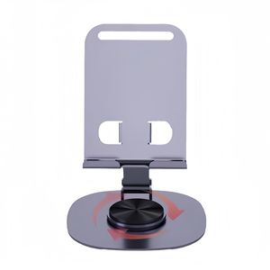 Alloy Phone Holder 360 Degree <b>Rotating</b> Foldable Desktop Stand With Heavy Base And Anti Slip Pad For Stable Support - Product Image 2