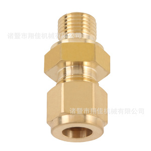 Xiangjia Machinery Brass Male Adapter Double Ferrule High Voltage Connector For Various Industries - Product Image 2