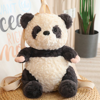 Ransel Boneka Beruang Desain Kustom Berkualitas Tinggi Isian Kapas PP Hitam & Putih 30-50cm Hadiah Promosi BEY BEY-1004