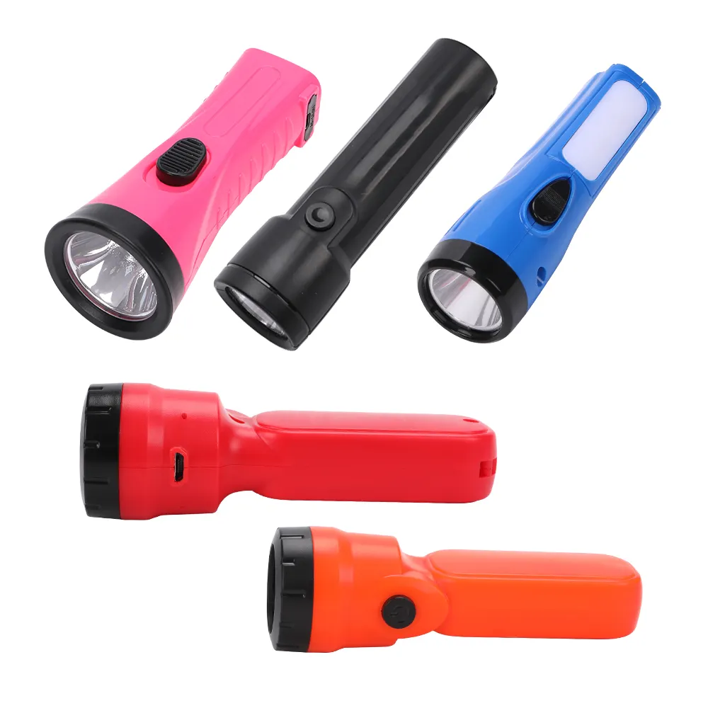 1W LED Torch 7pcs 0.5W SMD bên đèn 3.7V 1200mAh pin lithium với một Micro USB Cáp với móc vỉ