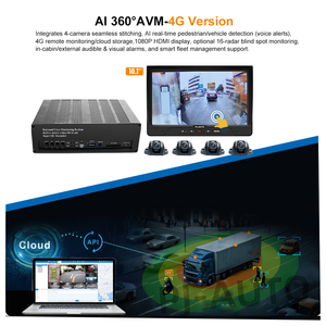 PJAUTO AI 360 °   Sistema de Cámara con Vista de Pájaro AVM con 4G, GPS, ADAS y DMS para Gestión de Flotas de Camiones, Autobuses, Montacargas y Logística - Product Image 2