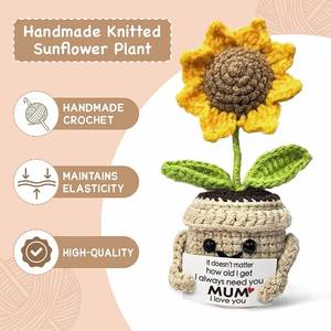 Positive Sunflower Doll Knitting <b>Thank</b> You <b>Listening</b> Appreciation Gift Coworker Bestie Wedding Christmas Birthday Plant Decor - Product Image 1