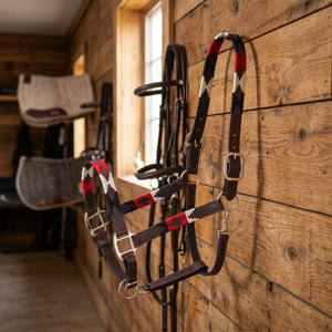 Harnais de cheval en cuir de qualité supérieure, réglable, pour l'entraînement, l'équitation, la manipulation et l'utilisation équestre - Product Image 2