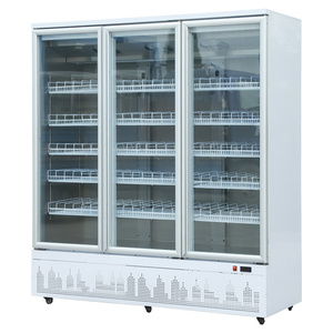 Hiển thị kỹ thuật số 1000L làm mát bằng không khí Ba cửa kính Tủ lạnh thịt lạnh thương mại Tủ lạnh lớn - Product Image 4