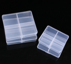 Caja <span class=keywords><strong>de</strong></span> Plástico Transparente <span class=keywords><strong>de</strong></span> PP con 4 Compartimentos y Tapa - Caja <span class=keywords><strong>de</strong></span> Almacenamiento para Joyería, Anillos, Artículos <span class=keywords><strong>de</strong></span> Pesca, Uñas - Product Image 4