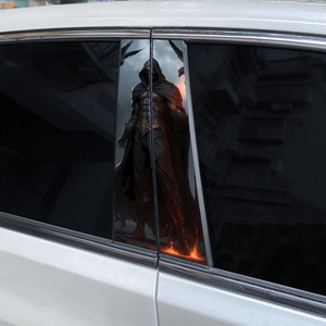 Micora Cool Skull B-Pillar - Adhesivo para coche, vinilo impermeable, pegatinas para ventana de puerta, accesorios de decoración únicos para coche - Product Image 3