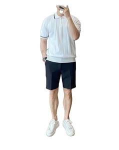 POLO da uomo lavorata a maglia personalizzata maglietta sportiva di alta qualità felpa Vintage con mezza Zip e mezza camicia <span class=keywords><strong>Pol</strong></span>. - Product Image 5