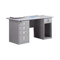 Bureau d'ordinateur droit en acier moderne avec tiroirs et serrure de bureau