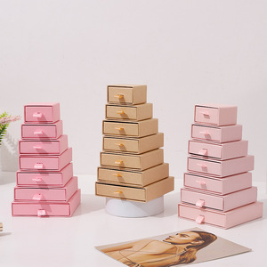 Boîte cadeau pour bijoux de style tiroir <span class=keywords><strong>A1</strong></span> avec ruban de tirage, intérieur en velours, finition mate, plusieurs tailles, plusieurs couleurs, logo personnalisé - Product Image 4