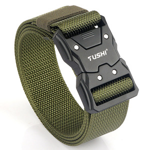 Ceinture pour homme en gros, pour la chasse en extérieur, réglable, avec boucle à plaque sans couture, en nylon et toile de haute qualité, logo personnalisé - Product Image 2