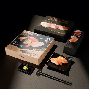 Caja de Sushi Biodegradable Personalizada del Proveedor de Fábrica, Caja para Llevar Rollos de Sushi con Compartimentos - Product Image 6