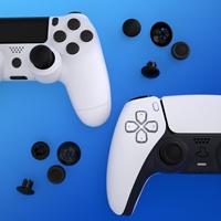 Manettes de jeu amovibles et interchangeables en plastique noir pour manette