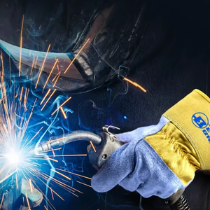 Alta calidad 10,5 pulgadas hombres AB grado Anti-Corte PPE Buffalo cuero de vaca Split construcción <span class=keywords><strong>Rigger</strong></span> trabajo guantes de seguridad - Product Image 2