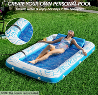 Piscine de bronzage gonflable personnalisée 4 en 1 bain de soleil salon radeau Floatie jouets remplis d'eau tapis de lit pour adulte