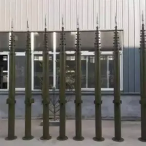 3m tiang teleskopik listrik & manual aluminium dengan tongkat petir untuk Perlindungan Petir