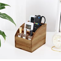 Boîte de rangement de bureau en bois à 3 compartiments avec télécommande, style ferme, pour papeterie, organisateur de table de style campagnard, fourni par l'usine