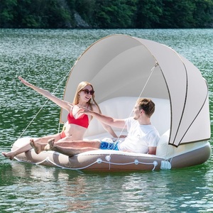 Materassino Gonfiabile Galleggiante Personalizzato per Due Persone - Doppio Lettino con Schienale e Tettuccio per <span class=keywords><strong>Piscina</strong></span> e Lago - Product Image 3