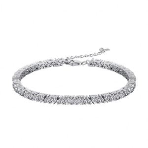 Dylam Stylish 925 Sterling Silver Hypoallergenic Rhodium Plated Diamond Heart Shape 5A Zirconia Tennis Jewelry <b>Bracelet</b> - Product Image 1