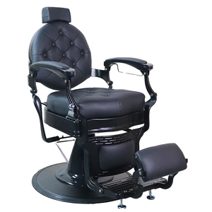 Sillón de Barbero Retro para Hombre, Ajustable en Altura, de Cuero Sintético, para Afeitar y Peinar, para Barberías y Salones de Belleza - Product Image 1