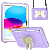 Béquille papillon ailes étui pour iPad A16 11e génération 2025 10e 10.9 pouces 2022 porte-crayon robuste couverture de tablette robuste