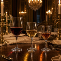 Verre à vin professionnel transparent sur pied pour bistro, restauration, hôtel, buffet, événementiel, service de table, approvisionnement, options de tailles