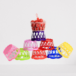 Household Mini Round Colorful Snacks Basket Fruit washing Egg storage Plastic baskets