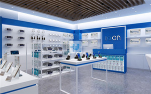 Diseño de Exhibición de Teléfonos Móviles Azul de Última Generación, <span class=keywords><strong>Ideas</strong></span> Modernas de Decoración <span class=keywords><strong>Interior</strong></span> de Tiendas de Móviles Personalizadas para Tiendas de Accesorios para Teléfonos - Product Image 5