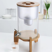 Filtre à eau manuel HS552 9L à réservoir en verre, charbon actif, élimine le chlore et les métaux lourds pour hôtels et usage domestique – Meilleures ventes