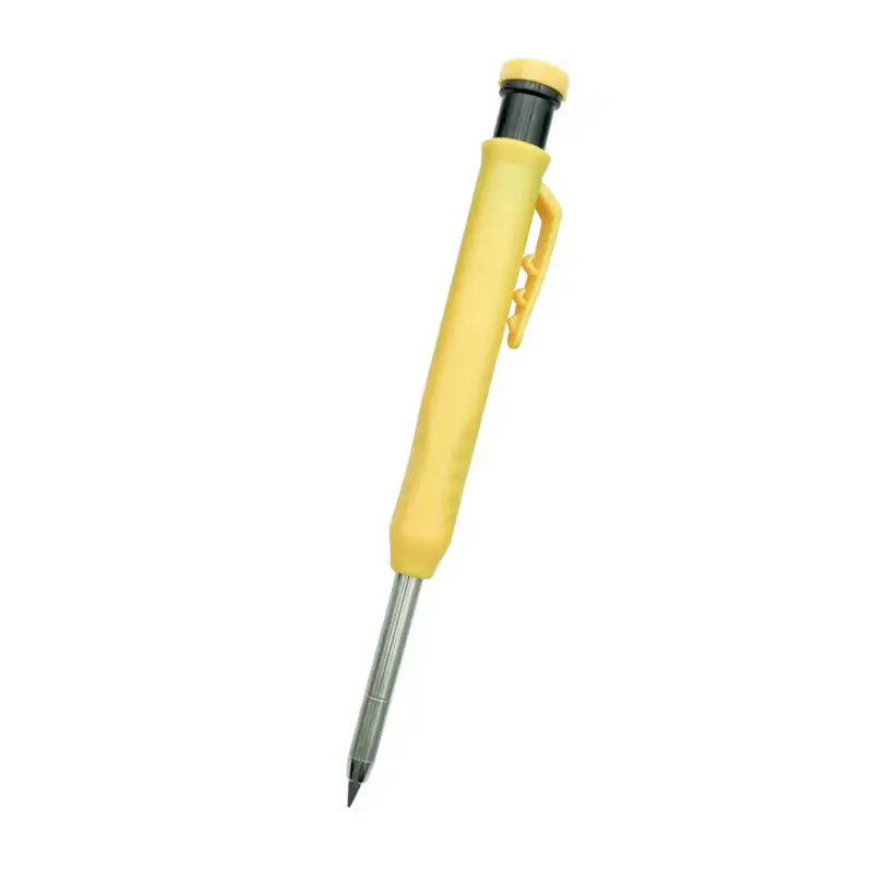 金属木工鉛筆ロングヘッドディープホールエンジニアリングマーキングペンシル、3色詰め替え付き