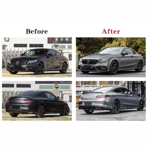 2015-2021 Mercedes W205 Classe C Kit de carrosserie automatique coupé mise à niveau C63 AMG pare-chocs avant arrière lèvre Grille Spoiler capot garde-boue tout nouveau - Product Image 6