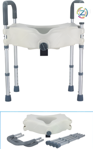 Durable PE Self-Assembly Adjustable Raised Toilet Seat Armrest Legs Fashionable Design <strong>Elderly</strong> Care Bathroom Safety Equipment - Product Image 6