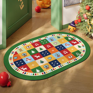 Alfombra de baño ovalada navideña de patchwork, de tierra de diatomeas, antideslizante, para el hogar, baño, lavabo, inodoro, suelo. - Product Image 1