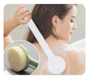 Cepillo de limpieza de nailon suave de alta calidad con mango largo, estilo ergonómico de plástico para baño o coche, para limpiar la espalda y el cuerpo. - Product Image 1