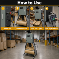 Dispositivo Inteligente para la Producción de Almohadillas de Papel Kraft, Formador de Cojines de Papel Kraft para Embalaje de Carga de Exportación, Fabricante de Almohadillas de Papel Kraft