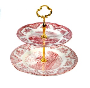 Occidental rojo clásico de la torre del <span class=keywords><strong>castillo</strong></span> de la serie de la placa de la cena platillo taza de café taza - Product Image 6