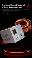 HEYA AVR-5000 Régulateur de tension automatique monophasé AC 50Hz 5kVA 140-260/80-270v Affichage numérique 90% d'efficacité
