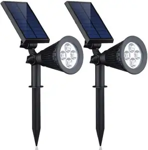 Projecteur de jardin solaire RVB/blanc de vente chaude éclairage paysager étanche extérieur Spot à énergie solaire