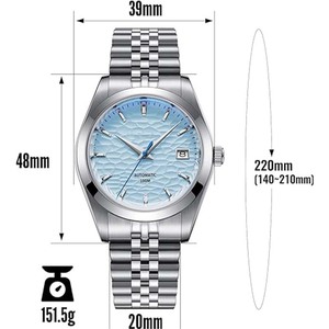 Montres personnalisées de 39 mm, design élégant, acier inoxydable 316L, montres pour hommes, mouvement automatique NH35A - Product Image 6