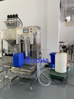 Machine de remplissage semi-automatique robuste pour liquides visqueux (pâtes épaisses, huile d'olive, boissons) de 25 kg, contrôlée par PLC, pour bouteilles en verre