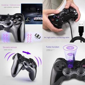 3M USB điều khiển có dây hai động cơ sáu trục Gamepad phím điều khiển cho PS4/Switch/PS3/PC/<span class=keywords><strong>XBOX360</strong></span>/Android đôi Joypad - Product Image 4