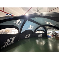 Tienda de campaña de cúpula X inflable negra, tienda sellada de aire deportiva inflable personalizada de 5x12 M para eventos al aire libre