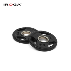 Iroga Fitness Tri-grip <strong>Handle</strong> Iron Core Rubber Coated Durable <strong>Weight</strong> Plate 50mm Hole Black Multi-<strong>Weight</strong> Custom Logo - Product Image 2