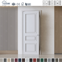 Portes intérieures classiques insonorisées de conception italienne pour chambre d'hôtel, portes blanches traditionnelles en bois massif pré-montées